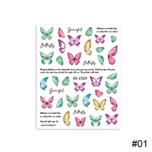 Load image into Gallery viewer, Colorful Butterfly Nail Stickers Retro Small Pattern Nail Enhancement Adhesive Stickers Manicure Art Decoration Stickers
