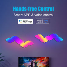 Load image into Gallery viewer, WIFI Smart LED Triangle Lamps Quantum Ambient Night Light RGB Wall Light TUYA APP Dimmable Voice Control Game Room TV Backdrop
