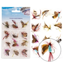 Load image into Gallery viewer, 12PCS/Set Bionic Fly Fishing Hair Needle Fly Hook Moth Butterfly Insect Style Feather Bait Fish Hook Fishing Gear Accessories
