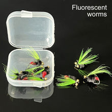Load image into Gallery viewer, 10PCS/Box Fly Hook Fly Mosquito Fluorescent Bug Nanomite Style Fly Hook Horse Mouth Hook Fish Hook Fishing Gear Accessories
