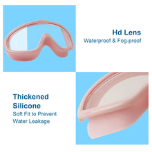 Load image into Gallery viewer, Children's Outdoor Large Frame Hd Waterproof Anti-Fog Glasses Earplugs Swimming Goggles Two-In-One Anti-Uv Goggles 3-15 Years Old
