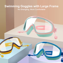 Load image into Gallery viewer, Children's Outdoor Large Frame Hd Waterproof Anti-Fog Glasses Earplugs Swimming Goggles Two-In-One Anti-Uv Goggles 3-15 Years Old
