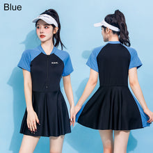 Load image into Gallery viewer, Large Size Swimsuit Conservative Belly Cover Slimming One-Piece Skirt Swimsuit Surf Beach Sports All-In-One Clothing XL-3XL
