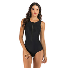 Load image into Gallery viewer, One-Piece Sleeveless Professional Bikini Surfing Swimming Sun Protection Clothing With Zipper Sports Bodysuit Tight Swimsuit - Triangle Style
