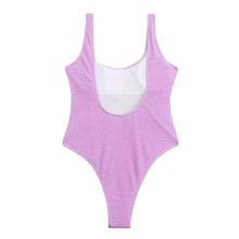 Load image into Gallery viewer, One-piece Fluorescence Solid color Swimsuit Sexy Backless Thong Threaded Bikini beach swimming water sports clothing S-XXL
