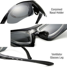 Load image into Gallery viewer, Men's Outdoor Riding Sports Glasses With 5 Sunglasses Myopia Night Vision Shading Color Lenses Anti-Dizziness Cycling Glasses
