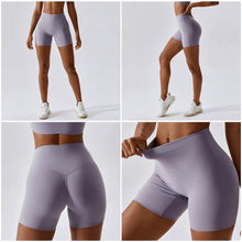 Load image into Gallery viewer, Candy Color Macaron Color Quick Dry Nude Feeling Yoga Pants Running Fitness Yoga Pilates Tight Hip-Lifting High Waist Sports Leggings
