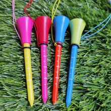 Load image into Gallery viewer, 1Pc 83MM Golf Plastic Silicone Tees Multiple Cartoon Pattern Pendants With Anti-Drop Rope Golf Rack
