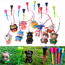 Load image into Gallery viewer, 1Pc 83MM Golf Plastic Silicone Tees Multiple Cartoon Pattern Pendants With Anti-Drop Rope Golf Rack
