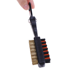 Load image into Gallery viewer, Golf Club Double-Sided Brush With Copper Bristle Club Groove Cleaning Brush Golf Supplies With Keychain
