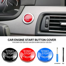 Load image into Gallery viewer, 3Pcs Car Engine Start Button Replace Cover Stop Switch Accessories Decor Fit for BMW E87 E60 E83 E84 E89 for BMW E90 E91 E92 E93

