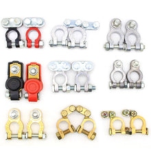 Load image into Gallery viewer, 2Pcs Car Battery Terminals Wire Cable Clamp Top Quick Post Terminal Positive &amp; Negative Electric Connector Clamps Auto Accessorie
