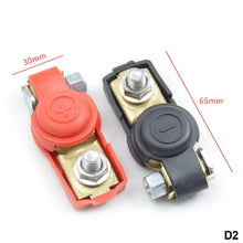 Load image into Gallery viewer, 2Pcs Car Battery Terminals Wire Cable Clamp Top Quick Post Terminal Positive &amp; Negative Electric Connector Clamps Auto Accessorie
