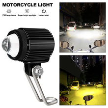 Load image into Gallery viewer, Motorcycle LED Spotlights White Yellow Hi/Low Beam Flash Fog Auxiliary Lights For Offroad ATV Engineering Vehicles Bicycle Lamp
