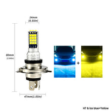 Load image into Gallery viewer, 1Pc 30LED Fog Light Bulb Dual Color Car DRL Turn Signal Reverse Light Brake Light Width Indicator H3 H7 H8 H11 9005 HB3 9005/9006 H4 P13W
