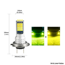 Load image into Gallery viewer, 1Pc 30LED Fog Light Bulb Dual Color Car DRL Turn Signal Reverse Light Brake Light Width Indicator H3 H7 H8 H11 9005 HB3 9005/9006 H4 P13W
