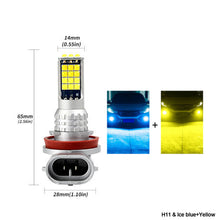 Load image into Gallery viewer, 1Pc 30LED Fog Light Bulb Dual Color Car DRL Turn Signal Reverse Light Brake Light Width Indicator H3 H7 H8 H11 9005 HB3 9005/9006 H4 P13W
