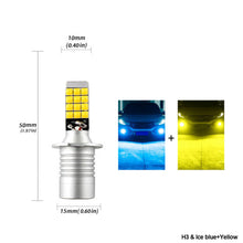 Load image into Gallery viewer, 1Pc 30LED Fog Light Bulb Dual Color Car DRL Turn Signal Reverse Light Brake Light Width Indicator H3 H7 H8 H11 9005 HB3 9005/9006 H4 P13W
