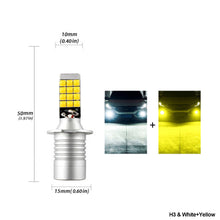 Load image into Gallery viewer, 1Pc 30LED Fog Light Bulb Dual Color Car DRL Turn Signal Reverse Light Brake Light Width Indicator H3 H7 H8 H11 9005 HB3 9005/9006 H4 P13W
