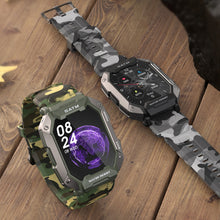 Load image into Gallery viewer, C20 Military Smart Watch Men Carbon Black Ultra Army Outdoor IP68 5ATM Waterproof Heart Rate Blood Oxygen Satm Smartwatch
