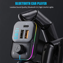 Load image into Gallery viewer, C24 Car Bluetooth 5.0 FM Transmitter Wireless Handsfree Audio Mp3 Player Modulator Colorful lights Dual USB Car Charger
