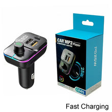 Load image into Gallery viewer, C24 Car Bluetooth 5.0 FM Transmitter Wireless Handsfree Audio Mp3 Player Modulator Colorful lights Dual USB Car Charger
