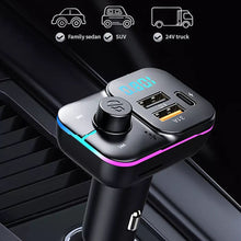 Load image into Gallery viewer, C24 Car Bluetooth 5.0 FM Transmitter Wireless Handsfree Audio Mp3 Player Modulator Colorful lights Dual USB Car Charger
