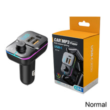 Load image into Gallery viewer, C24 Car Bluetooth 5.0 FM Transmitter Wireless Handsfree Audio Mp3 Player Modulator Colorful lights Dual USB Car Charger
