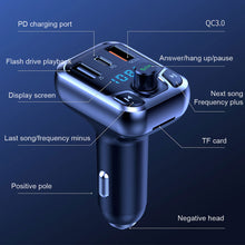 Load image into Gallery viewer, T68 Car Mp3 Player Bluetooth-compatible Hands-free Fm Transmitter Fast Charging Charger Plug-in Card/U Disk
