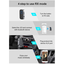 Load image into Gallery viewer, J23 Bluetooth 5.0 Transmitter Receiver 3.5mm AUX Jack HiFi Music Wireless Audio Adapter Handsfree Car Kit For TV Headphone Speaker
