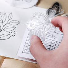 Load image into Gallery viewer, Moon Flowers Leaves Butterfly Stamp Rubber Clear Stamp Seal Scrapbook Photo Album Decorative Card Making Clear Stamps
