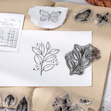 Load image into Gallery viewer, Moon Flowers Leaves Butterfly Stamp Rubber Clear Stamp Seal Scrapbook Photo Album Decorative Card Making Clear Stamps
