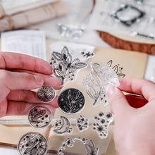 Load image into Gallery viewer, Moon Flowers Leaves Butterfly Stamp Rubber Clear Stamp Seal Scrapbook Photo Album Decorative Card Making Clear Stamps
