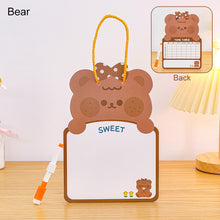 Load image into Gallery viewer, 1 PC Kids Whiteboard Animal Two-sided Cartoon Reusable Dry Wipe Cardboard Drawing Kid White Board Cute Hanging Writing Tool
