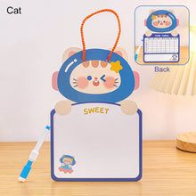 Load image into Gallery viewer, 1 PC Kids Whiteboard Animal Two-sided Cartoon Reusable Dry Wipe Cardboard Drawing Kid White Board Cute Hanging Writing Tool
