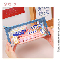 Load image into Gallery viewer, Transparent Pencil Bag Waterproof Stationery Case Organizer Kids Students Cosmetic Bag Transparent Portable
