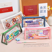 Load image into Gallery viewer, Transparent Pencil Bag Waterproof Stationery Case Organizer Kids Students Cosmetic Bag Transparent Portable
