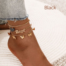 Load image into Gallery viewer, 3pcs Flower Butterfly Tassel Anklet Acrylic Butterfly Angel Pendant Anklet Women Summer Beach Jewelry Accessories
