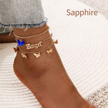 Load image into Gallery viewer, 3pcs Flower Butterfly Tassel Anklet Acrylic Butterfly Angel Pendant Anklet Women Summer Beach Jewelry Accessories
