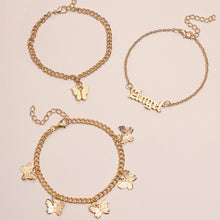Load image into Gallery viewer, 3pcs Flower Butterfly Tassel Anklet Acrylic Butterfly Angel Pendant Anklet Women Summer Beach Jewelry Accessories
