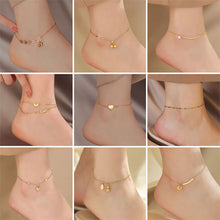 Load image into Gallery viewer, Titanium Steel Women's Beach Ankles Girls' Versatile Love Butterfly Fashion Gourd Pendant Copper Cash Foot Jewelry

