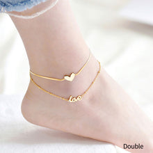 Load image into Gallery viewer, Titanium Steel Women's Beach Ankles Girls' Versatile Love Butterfly Fashion Gourd Pendant Copper Cash Foot Jewelry
