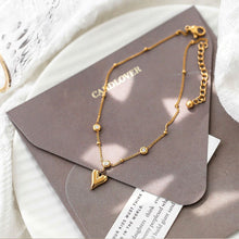 Load image into Gallery viewer, Titanium Steel Women's Beach Ankles Girls' Versatile Love Butterfly Fashion Gourd Pendant Copper Cash Foot Jewelry
