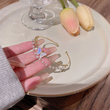 Load image into Gallery viewer, Fashion Women Jewelry White Crystal Artificial Pearl Butterfly Bracelet for Women Wedding Engagement Bracelet Party Birthday Gift
