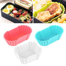 Load image into Gallery viewer, 3pcs Bento Divider Cup Reusable Silicone Dessert Sushi Separate Storage Accessories Food Lunch Box Liner Easy Clean Cake Mould
