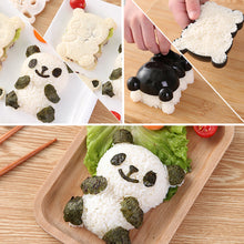 Load image into Gallery viewer, 4 in 1 Cute Panda Sushi Mold DIY Panda Rice Mold Plastic Bread Sandwich Cutter Cake Toast Mold Maker
