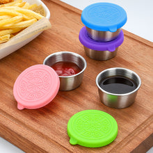 Load image into Gallery viewer, 304 Stainless Steel Salad Container Small Condiment Container with Lids Leakproof for Kids Lunch Containers Box Camping Hiking Outdoor Sauce Dispenser

