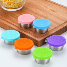 Load image into Gallery viewer, 304 Stainless Steel Salad Container Small Condiment Container with Lids Leakproof for Kids Lunch Containers Box Camping Hiking Outdoor Sauce Dispenser

