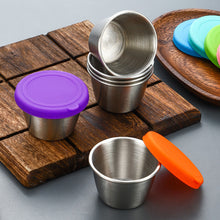 Load image into Gallery viewer, 304 Stainless Steel Salad Container Small Condiment Container with Lids Leakproof for Kids Lunch Containers Box Camping Hiking Outdoor Sauce Dispenser
