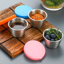 Load image into Gallery viewer, 304 Stainless Steel Salad Container Small Condiment Container with Lids Leakproof for Kids Lunch Containers Box Camping Hiking Outdoor Sauce Dispenser
